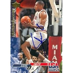 Miami Heat Team on Autographed Basketball Card Miami Heat 1994 Upper Deck Team Usa 84