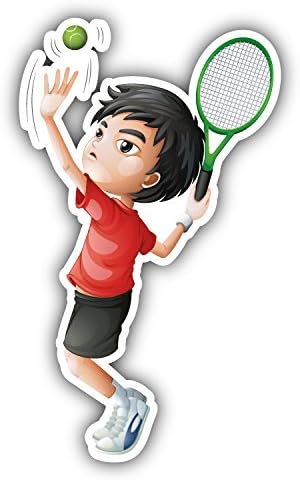 Funny Boy Tennis Player Car Window Bumper Decal Vinyl Sticker 3'' X 5''
