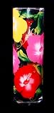 Hibiscus Design - Hand Painted - Large Vase - 10 inches tall