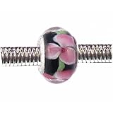 Pandora Style Charm Bead (Z55) Murano Lampwork Glass (14mm x 8mm) (fits Troll too)