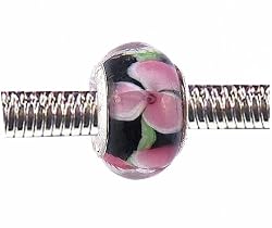 Pandora Style Charm Bead (Z55) Murano Style / Lampwork Glass (14mm x 8mm) (fits Troll too)