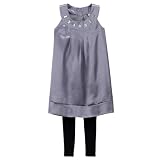 Girls' YES 2-pc. Satin Dress Set - Gray