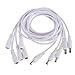 Chinatera 5Pcs DC Power Extension 3FT/1M Cord/Cable 2.1mm X 5.5mm CCTV Extender Male to Female Adapter White