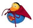 Mini Rubber Duckie - Superman Duck (Size: 2" x 2")