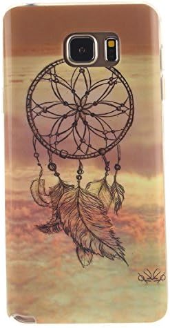 Galaxy Note 5 Case, Hongqing Shop Fashion Style Ultra Slim Exact Fit Flexible TPU Soft Back Cover Protective Skin Case for Samsung Galaxy Note 5 2015 Releas (Feather Windbell)