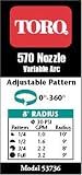 Toro 53736 Adjustable Underground Sprinkler Nozzle 8-Foot Spray