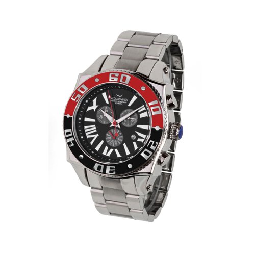 Aquaswiss Chronograph Swiss Quartz Large 50 MM Watch Black Dial Stainless Steel Day Date #62XG0218 Aquaswiss Chronograph Swiss Quartz Large 50 MM Watch Black Dial Stainless Steel Day Date #62XG0218