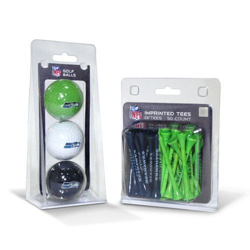 Team Golf Seattle Seahawks NFL 3 Ball Pack and 50 Tee Pack