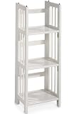 Mission Style 38 x 14 Inch White Folding / Stacking Bookcase, 14W, WHITE