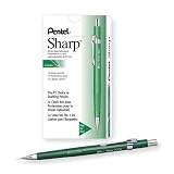 Pentel Sharp Automatic Pencil, 0.5mm Lead Size, Green Barrel, Box of 12 (P205D)