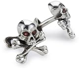 King Baby Skull and Crossbones Sterling Silver Cuff Links