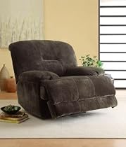 Big Sale Homelegance 9723-1PW Upholstered Power Recliner Chair, Dark Brown, Textured Plush Microfiber