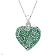 Heart Necklace With 4.40ctw Genuine Emeralds Made in 925 Sterling silver. Total item weight 7.8g Length 18in
