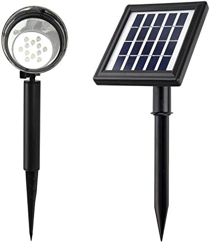FORPOW 12 LED - Lithium Battery - Separate Solar Panel with 16 foot Wire - Solar Spotlight --- Automatically Activates from Dusk to Dawn under Good Sunshine