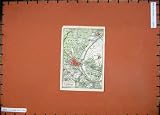 1907 COLOUR MAP PLAN ST GERMAIN FRANCE MAISONS MAREIL