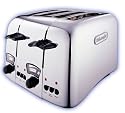 De'Longhi Argento CT04.C Toaster, 4 Slice (Polished Steel)