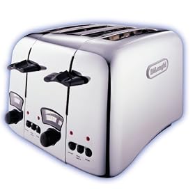 De'Longhi Argento CT04.C Toaster, 4 Slice (Polished Steel)