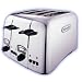 De'Longhi Argento CT04.C Toaster, 4 Slice (Polished Steel)