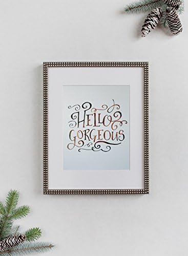 "Hi There Handsome, Hello Gorgeous" - Set Of 2 Posters - Unique Couples Gifts - Real Gold Foil - 8x10 Wall Art - Home Decoration