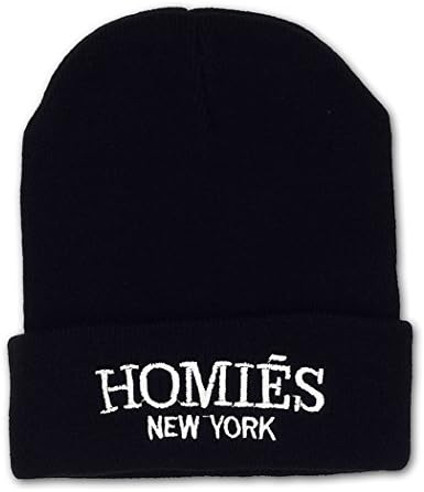 Sitn Embroidery Style Knitted Beanie Hat One Size Black (Homies)