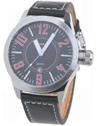 Orient Idea Ori-0425E Unisex Round Dial Quartz Wrist Watch with Synthetic Leather Band for Men & Women