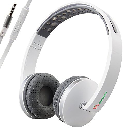 Wired Headphones On-Ear Headset Foldable Hi-Fi Stereo Earphones For Phone PC Tablet (White)