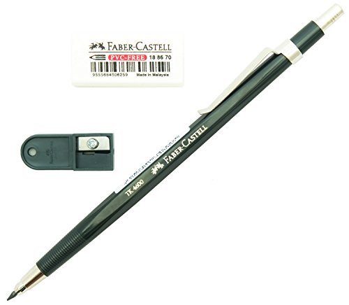 Faber Castell Tk4600 Kit Clutch 2mm Pencil, Eraser, Leads Sharpener for Writing, Drawing and Sketching with Pencil Foam Grip 1pcs.