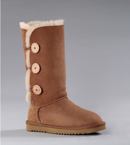 Australia Womens Boots Aukoala Sheepskin Warm Triplet Buttons_Chestnut_Us Size 7 On Sale