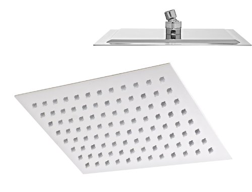 Sanifri 470010826 Design-Kopfbrause Creation 300 x 200 mm superflach, Edelstahl poliert, verchromt mit Antikalknoppen