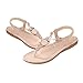 Fashion Brand Best Show Women's Summer Style Elastic T-strap Bohemia Beaded Owl Flat Sandals