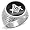 Isady - Mateo Acier - Bague homme Chevalière - Acier inoxydable - Franc-maçonnerie - Oxyde de zirconium et émail noir - T 58