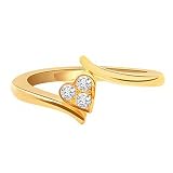 3 Diamond and 18k Gold Heart Shaped Ring