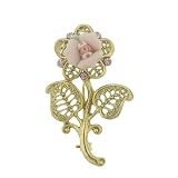 Porcelain Vintage Rose Pin