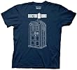 Dr. Doctor Who Police Booth Linear Tardis Adult Navy T-shirt Tee