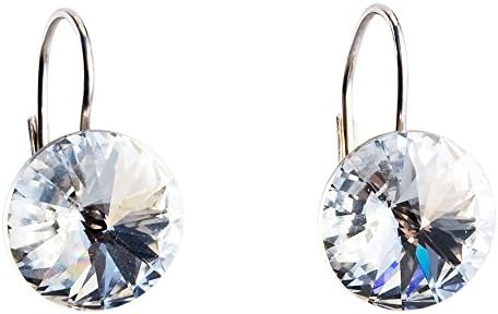 Swarovski Earrings Sterling Silver with Swarovski Elements Crystals Rivoli Stones - Crystal Color