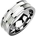 Spikes Tungsten Carbide Dual Mother of Pearl Men's Ring