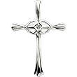 14K White Gold Diamond Cross Pendant