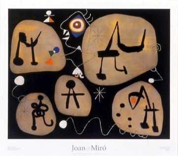 Dona Escoltant Musica by Joan Miro - Fine Art Print / Poster - 31.50 x 27.50