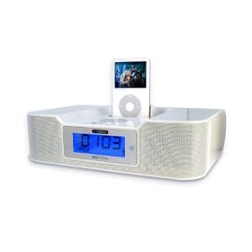 ezGear ezWake Alarm Clock Radio with Dock for iPod (White) by ezGear