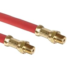 Alemite 317850-1 Grease Gun Hose, 12" Hose Length, Use with Hand Operated Grease Guns, 4,800 psi, 12,000 psi Burst Pressure, 1/8" NPTF