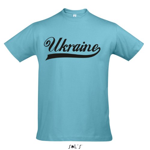 T-Shirt – Ukraine Oldschool Ukraine LÄNDERSHIRT EM / WM FAN Trikot S-XXL , Atoll blue – schwarz , XL