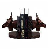 Moose Heads Ironwood Bookend Pair, Large