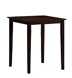 Solid Top Pub Table with Shaker Style Legs in Cappuccino Finish