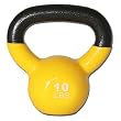 GoFit 10-Pound Yellow Kettlebell with Vinyl Coating, Training DVD and Exercise Booklet