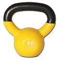 GoFit 10-Pound Yellow Kettlebell with Vinyl Coating, Training DVD and Exercise Booklet