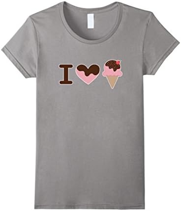 I love ice cream / I heart ice cream feat. sprinkles T-shirt - Female Small - Slate