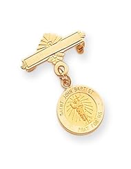14k Gold Saint John the Baptist Medal Pin