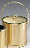 Review Kraftware  / Kraftware 76568 Mylar Brushed Brass 3 Quart Ice Bucket with Brass Bale Handle, Bands and Metal Cover