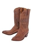 Lucchese 'N8033' Crocodile Cowboy Boots 5/4 Mens EE (Wide) - Tan