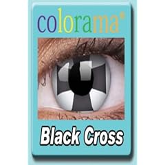 Farbige Kontaktlinsen Crazy Lenses Kost�m Karneval BLACK CROSS / KREUZ
